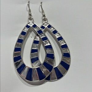 Elegant Blue and Silver Teardrop Earrings